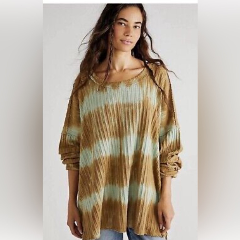 Free People Green Sunset Tee Tunic